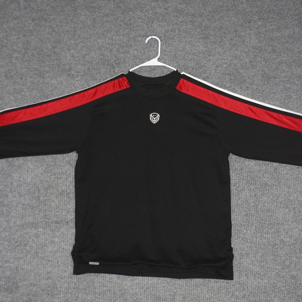 Nike Shirt Mens XL Black‎ Red White Dri Fit Long Sleeve Performance Reversible